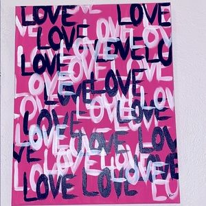 Hand made “LOVE” canvas